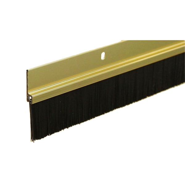 7' Gold Anodized Aluminum Brush Door Sweep For Gap Up To 1 1/2"